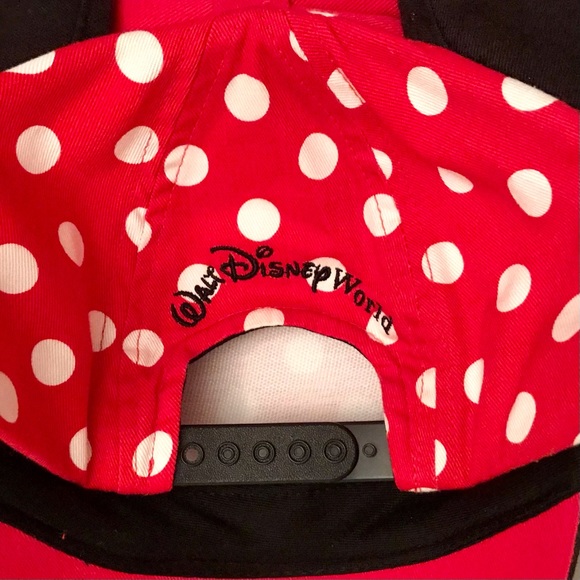 DISNEY Walt Disney World Minnie's Polka Dot Mouse Ears & Bow Baseball Cap - Picture 6 of 10